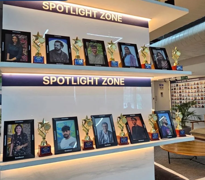 The Spotlight Zone wall recognising Teachmates for their contributions